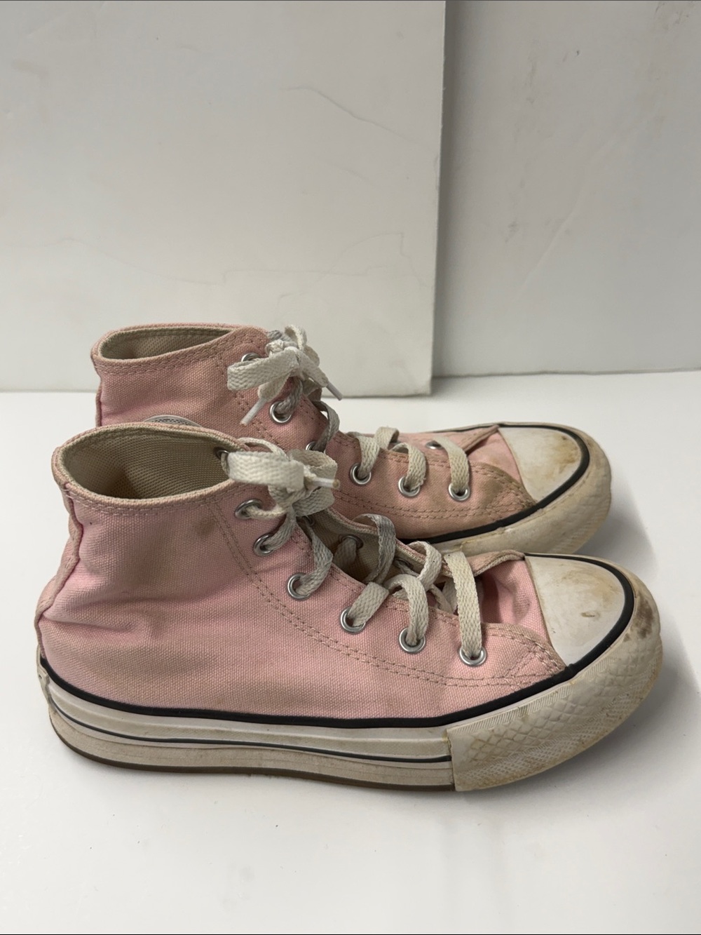Used Converse Girls High-Top Canvas Sneakers in Pink